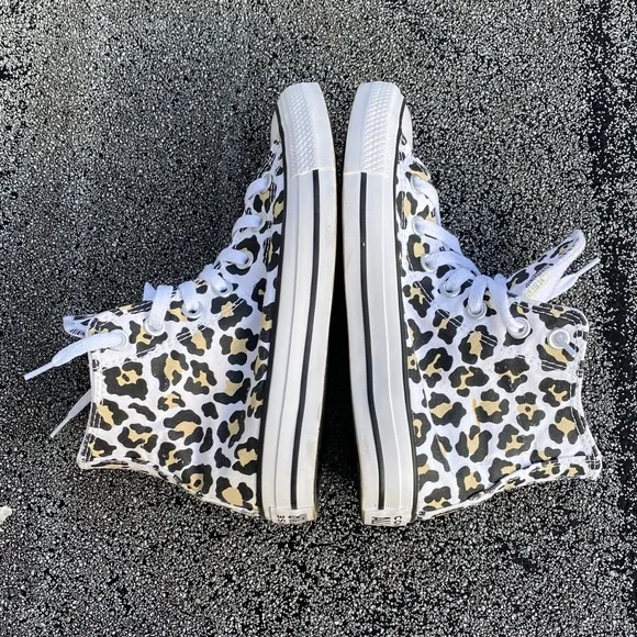 Converse Chuck Taylor Unisex Leopard Print High Top Sneakers- Women’s 6 - Picture 8 of 11